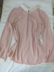 Chic Pink Peter Pan Collar Blouse