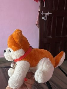 Cute Plush Dog Toy with Bell Collar
