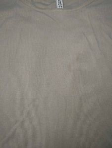 Light Beige Long Sleeve Crop Top