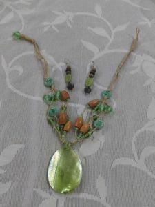Boho Beaded Necklace and Earrings Set