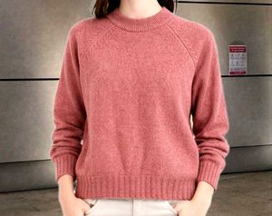 Peach Knit Pullover Sweater