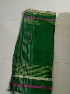 Elegant Green Striped Saree