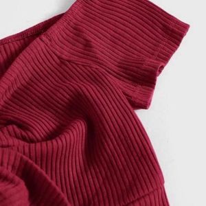 free delivery Burgundy Knot-Front Crop Top