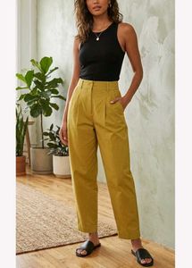Olive Green Pleated Trousers