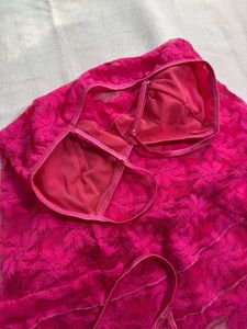 Pink Lace Lingerie Set