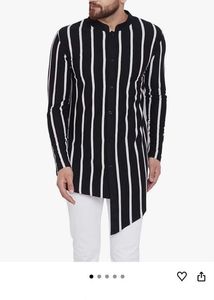 Black & White Striped Tunic Top