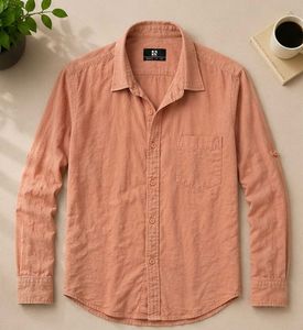 Men's Casual Peach Shirt