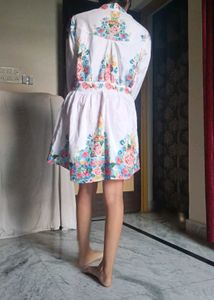 Boho Floral Embroidered Mini Dress