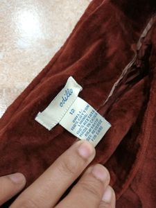 branded velvet skirt