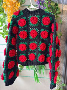 Chunky Knit Rose Cardigan