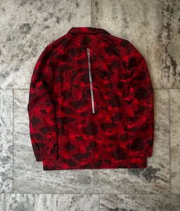 Y2K Bape Red Camo Coach Jacket