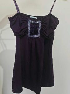 Elegant Purple Embellished Top