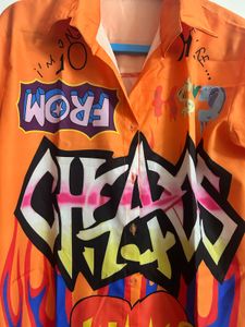 Orange Graphic Print Top