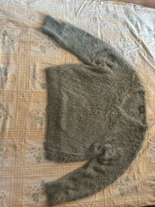 Fluffy Knit V-Neck Sweater