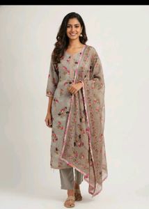 Floral Print Kurta Set with Dupatta