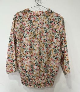 Floral Print Sheer Blouse