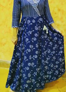 Stylish Navy Blue Ethnic Gown