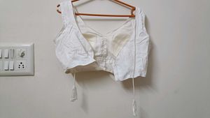 Elegant White Saree Blouse