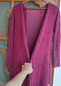 Maroon Lace Shrug