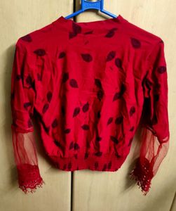 Red Floral Blouse