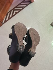 Black Wedge Sandals
