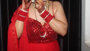 Beautiful red Gown Perfect For Karwachauth