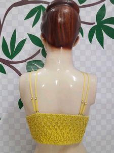 (485)Yellow Lace Bralette