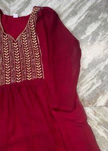 maroon sequins kurti