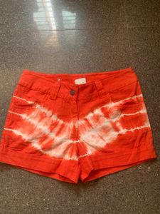 Tie-Dye Orange Women's Shorts