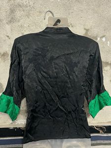korean Black &amp; Green Asian Style top