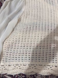 Chic Crochet &amp; Sheer Sleeve Top