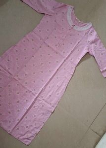 Pink Floral Print Kurta