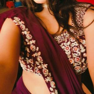 Drape Saree With Stitching Blouse
