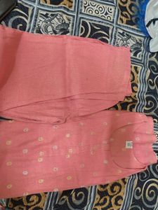 Coral Pink Kurta Set with Trousers
