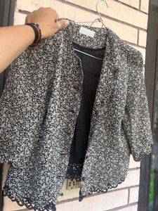 Chic Floral Print Blazer top