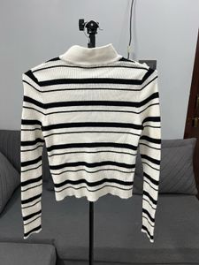 Striped Turtleneck Sweater