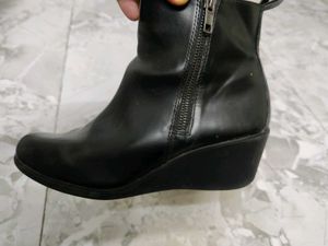 Black Leather Ankle Boots