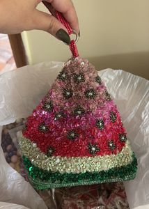 Watermelon Beaded Clutch Bag