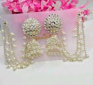 bahubali White stylish Jhumkas...