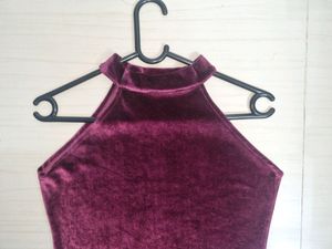 Velvet Purple Maroon Dress