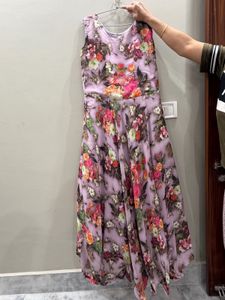 Beautiful Floral Print Ethnic Gown