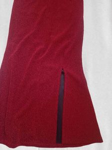Sequin Maroon Maxi Dress with Slit (UNUSED)