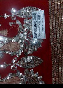Stunning Red Embroidered Saree