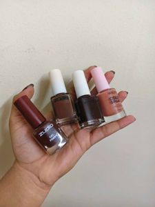 Bundle of 4 Brown Shade Nail Polish Bottles
