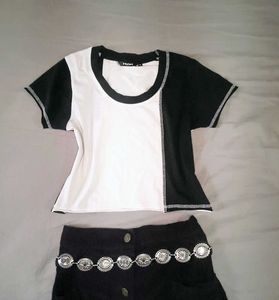 Color Block Crop Top