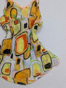 Vintage Y2K Abstract Geo-Print Pelum Top