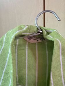 Green Striped Men's Shirt