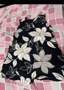 Black Floral Print short Kurti