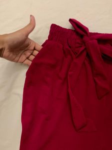 Stylish Red Wide Leg Pants