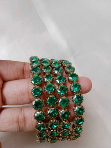 Stunning Green Crystal Bangles